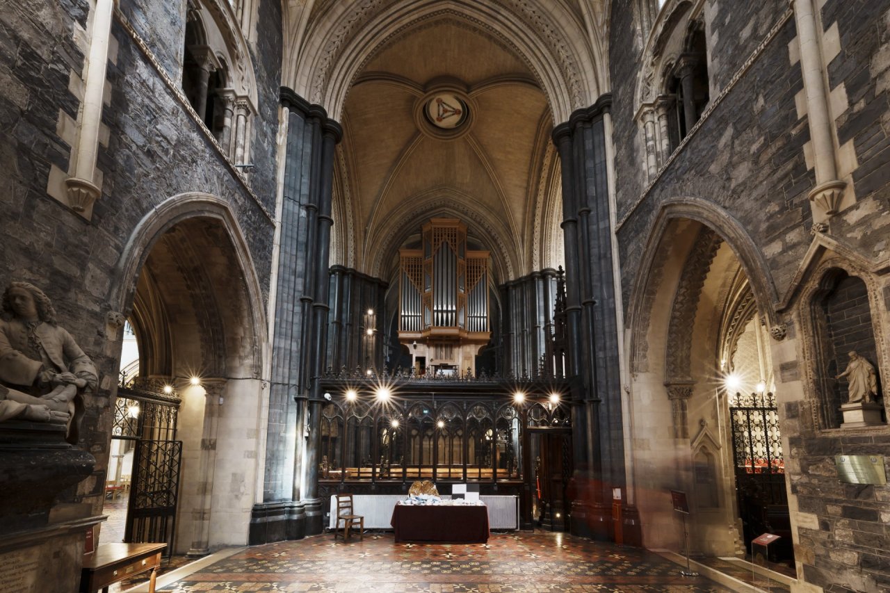 inside a church building 